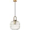 YYingYYue 20cm, Illuminazione A Sospensione in Vetro con Paralume in Vetro A Coste E Finitura Bronzo, Plafoniera retrò Moderna Lampada A Sospensione per Tavolo da Pranzo da Comodino Cucina