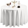 TANGMEN Tovaglia rotonda per casa, ristorante, matrimonio, cerimonia, non si piega, antimacchia, decorazione da tavolo, per ricevimento di compleanno, bianco rotondo: 200 cm