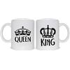 thedifferent Tazze Mug King Queen Corone - 2 Tazze Thè/Latte - Idea Regalo