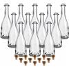 gouveo Set 12 Bottiglie in Vetro 200 ml "Rustica" con Tappo in Sughero (HGK) - Piccole Bottiglie in Sughero in Vetro - Bottiglia di Design per riempire liquore, Vino, Olio (RFR200HGK)