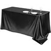 Highdi Tovaglia in Raso Rettangolare, Tovaglia Tavolo Esterno Quadrata Tovaglia Elegante Antimacchia per Matrimonio Hotel Banchetto Compleanno Feste (145x300CM,Nero)