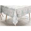 La biancheria per la casa TOVAGLIA LIMA © in TELA CERATA plastificata LAVABILE idrorepellente in PVC TIROLESE shabby cuore grigio made in Italy - Cm. 140x140 x4 persone