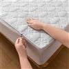 LJQAIZYL Coprimaterasso Trapuntata con Cerniera 160x190/200 Personalizzabile Fodera Materasso Matrimoniale/Singolo/Imbottito Lenzuolo Lavabile Copri Proteggi Materasso Topper Rivestimento(150x190+10cm,White)