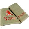 AmiAmarena Asciugamani Natalizi Bagno personalizzati. Idea regalo Natale personalizzato. Set viso e ospite asciugamani personalizzati. (Multicolore, Elf)