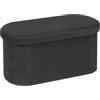 Bonlife Scatola Portaoggetti Ottomana Pieghevole, Sgabello Ottomano Boucle, Panca Portaoggetti Di Fine Letto, Poggiapiedi Per Soggiorno, Camera Da Letto, 76x38x38cm, Grigio Scuro