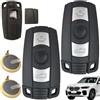 GAOUTO 2 Pezzi Custodia Telecomando Chiave Auto Compatibile con 2x LIR2025 Batteria per BMW 1, 3, 5, 6, X1, X5 Telecomando