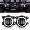 SKUNTUGUANG 2PCS 10,2 cm rotondo nero 30 W LED fari paraurti anteriore con aureola DRL per Wrangler …