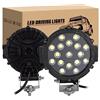 RIGIDON Faro da Lavoro Led, 2Pcs 18 cm 7 Pollici 51W Flood Luci di Lavoro a Led, Faretti Fendinebbia 12V 24V 6000K per Fuoristrada Offroad Auto Trattore Escavatore Camion SUV ATV 4x4, Nero Rotondo