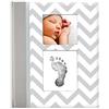 Pearhead chevron Baby memory Book with Clean touch Ink Pad per creare mani o piedi, versione spagnola, grigio