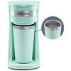 Elite Gourmet, Macchinetta per caffè EHC113M compatta, monodose, 414 ml, con tazza termica da viaggio con interno in acciaio inox, compatibile con caffè macinato, filtro riutilizzabile, verde menta