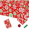 MORAINJAY Tovaglia Natalizia,137 x 274 cm Rettangolare Tovaglia di Natale,Lecca Lecca Pulibile Antimacchia Impermeabile Tovaglia per Decorazioni Natalizie
