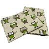 Ger3as Gourmet - Set di 2 strofinacci da cucina in lino/cotone, 50 x 70 cm, in tessuto jacquard o stampato (gufo verde)