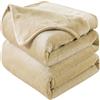 HOZY Coperta Plaid Pile, Coperta Matrimoniale 220 x 240 cm Flanella, Coperta Divano Super Grande Caldo Morbida - Colore Kaki