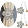 GIRASOLE HOME Fermatenda in Stoffa a Forma di Fiore con Magneti 2 Pezzi, Grigio