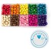 JCUGSBS 500 Perline Vetro Colorate,6mm Perline Artigianali, Perline per Braccialetti per Braccialetti Collane Orecchini Bigiotteria Fai da Te,Il Filo Elastico di Cristallo da 1 MM