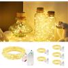 YYAQZD 6 Pezzi Stringa Luci Led a Batteria con Timer, IP65 2 metri 20 Led Rame filo Fata Luci Lucciole a Batteria Impermeabili, Decorazioni per Natalizie, Matrimonio, Giardino, Bianco Caldo
