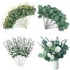 RHQFDM 30 rami di eucalipto artificiali in plastica verde, piante di eucalipto decorazione rami artificiali foglie decorazione per matrimoni, giardini, ufficio (3 stili)