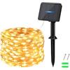 Dalugo Luci Solari Esterno, 5M 50LED Bianco Caldo Lucine Esterno Energia Solare Resistente alle Intemperie Filo di Rame per Giardino, Patio, Cortile, Albero, Festa, Compleanno, Matrimonio, Natale