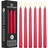 DECO EXPRESS Candele Lunghe Pacco - Candele 8 Ore Lunga Durata per Candelabro Non profumato (Rosso metallizzato - Confezione da 6)