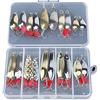 DONQL 20 Pezzi Set di Esche da Pesca, Cucchiaini da Pesca con Scatola, Esche da Pesca Cucchiai in Metallo, Spoon Trout Area, Cucchiaini Pesca per Bassi Trota Luccio d'Acqua Dolce e Mare