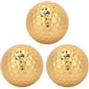 Fyearfly Palline da golf dorate, Pallina per Pratica di Golf, 3 pezzi Palline da golf in gomma dorata Attrezzatura sportiva per esercizi all'aperto per Allenamento Pratica