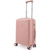 NPLE Valigia Trolley Bagaglio A Mano Colorata Ultraleggero Easyjet Doppia Ruota Zip Antifurto TSA Tessuto Interno 230D Realizzato in polipropilene (Rosa Antico, 20"- 55 X 40 X 24 cm)