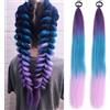 Kabwea 2 ciocche di capelli intrecciate blu rosa per intrecciare, capelli sintetici per intrecciare, intrecciare capelli per intrecciare, trecce, extension per trecce, trecce