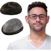 Lordhair Protesi Capelli Uomo, Pelle Super Sottile da 0,03 mm Tutti con loop a V Parrucca da Uomo per Sistema Capillare da 8x10 Pollici Dimensione Della Base