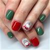 Cubahop Stampa di Natale su Unghie di Natale Unghie finte Inverno Carino Natale Natale Natale pupazzo di neve Unghie acriliche Stampa su unghie finte per le donne Verde Rosso (Rosso B, 0.04 ml (Pack of 24))