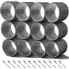 GNEUFVIE 24 pezzi Bigodini Set, 12 Pezzi 64MM Bigodini Grandi Rulli Non Riscaldati Autoadesivi con 12 Pezzi Acciaio Inossidabile Fermagli, per Capelli Lunghi e Corti
