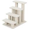 COSTWAY Scaletta per Cani e Gatti con 4 Gradini, Scaletta per Gatti di Taglia Piccola, Tiragraffi per Gatti a Forma di Scala, Rivestita in Tessuto Morbido, 41 x 61 x 60 cm (Bianco)