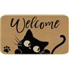 Comfoyar Gatto Carino Zerbino Decorativo, Tappeto Gatto Carino Antiscivolo Tappetino da Pavimento Benvenuto per interni esterni Ingresso, Patio, Garage 43 x 75 cm