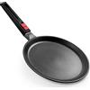 Gotoll Padella Crepes,Piastra Pancake in Alluminio Antiaderente,Padella Piatta per Pancake Omelette con Manico Rimovibile,Indicata per Tutti i Piani Cottura-Ø 28cm