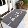 Homaxy Hello Zerbino per esterni e interni, antiscivolo, lavabile, per porta d'ingresso, giardino (80 x 120 cm, grigio)