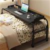 LIJBDDM Scrivania Laptop,Generico Tavolino Da Letto Regolabile Tavolo Da Letto Mobile Regolabile In Altezza Con Ruote Comodini Mobili Su Ruote(Color:Nero)