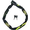 Burg-Wächter gehaertete vierkant catena in acciaio con serratura a cilindro, di alta qualità pratica chiusura lampo, spessore: 6 mm, Lunghezza: 90 cm, 4 chiavi, 580 90 Colour, Nero/Verde/Giallo