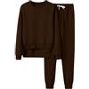Generico Tute Donna Casual Leggera Tuta Da Casa Curvy Pullover Felpa Senza Cappuccio E Jogging Pantaloni Set Coordinati Abbigliamento Elegante Morbida Completi 2 Pezzi Ginnastica Workout Fitness Outfit