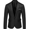Generico Blazer da Uomo con Spacco Posteriore a Un Bottone Tinta Unita Jacket da Abito d'Affari Business Giacca in Maglia Uomo Giubbotto Invernale Uomo Bianco/Nero/Grigio/Blu ECC.