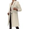 Generic Natale 2024 giacca da donna a maniche lunghe con risvolto tinta unita giacca da lavoro da donna cardigan giacca top marrone chiaro cappotto di lana da donna, Beige, 48