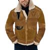 Fulidngzg Giubbotto Lana Uomo Casual Vintage Caldo Giubbotto Montone Giacca Invernale Bomber Taglie Forti Elegante Cappotto Slim Fit Imbottito Giubbotto Lana Offerta Pelliccia Giacca Aviatore