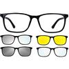 Ultem THEMA U-281 Colore 002 NERO LUCIDO - Montatura per occhiali da vista e sole + 4 CLIP-ON Linea Original "99 John St NYC" UOMO