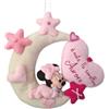 Generico Fiocco Nascita Personalizzato Topolino o Topolina con Stelle e Cuori - Decorazione per Porta Cameretta Bimbo o Bimba, Variante Azzurra e Rosa - Benvenuto a Nuovo Nascituro (Topolina 1)