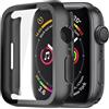 XunyLyee 1 Pezzi Coque pour Apple Watch Series 6/5/4/SE con Vetro Temperato 40mm, iWatch Protezione Ultra Sottile HD Pellicola Protettiva, durezza 9H (Nero)