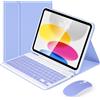 Lively Life Custodia per Tastiera con Mouse per iPad 11a Generazione (A16) 11 Pollici 2025, 10a Gene 10,9 Pollici 2022, Layout Italiano QWERTY, Tastiera Bluetooth, con Slot per Penna Stilo - Viola