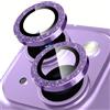 Oelrstfe Pellicola Fotocamera per iPhone 14/14 Plus,Posteriore Obiettivo Protezione Vetro Temperato,HD Trasparente Lente Schermo,Durezza 9H Anti-graffio Ultra Resistente Glitter Camera,Viola