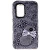 YKTO Custodia per Peluche Custodia Cellulare per Galaxy M52 5G,Cute Glitter Diamond Pearl Rabbit Girls Custodia Morbida e Confortevole in Finta Peluche con Galaxy M52 5G,Grey Pearl Rabbit