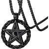 FaithHeart Collana Uomo di Pentagramma Albero della Vita Ciondolo Traforato Lucidato Liscio Amuleto Talismano in Argento Nero Oro Regalo Compleanno