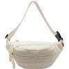 Ocuuer Borsa a tracolla in pile Sherpa for donna Mini Borsa a tracolla ovunque con fibbia hardware Marsupio di piccole dimensioni Marsupio alla moda alla moda Marsupio carino (Bianco)