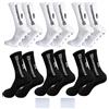 Uirheurd Calze Antiscivolo Calcio 6 Paia Calze Calcio, Calze Grip Calcio per Uomo Donne Traspirante Calze Calcio Antiscivolo, Calzini Calcio Antiscivolo per Calcio Pallavolo Ciclismo Corsa ( Bianco/Nero)