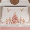 PETTI Artigiani Italiani - Coprifornello Natalizio, Coprifornello Cucina Natalizio, Copri Piano Cottura 50x70 cm, Coprifuochi Schiaccianoci Rosa, 100% Made in Italy